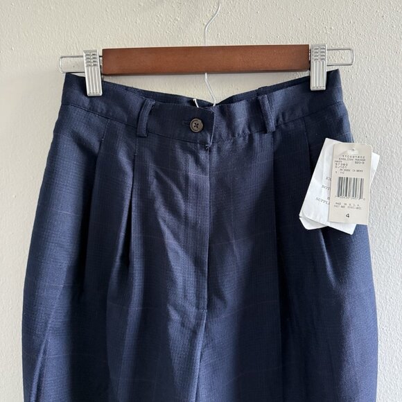 VTG Ralph Lauren Women’s Sz XS/S Wool Plaid Pleated Trouser Pants USA Made NEW - Picture 5 of 15